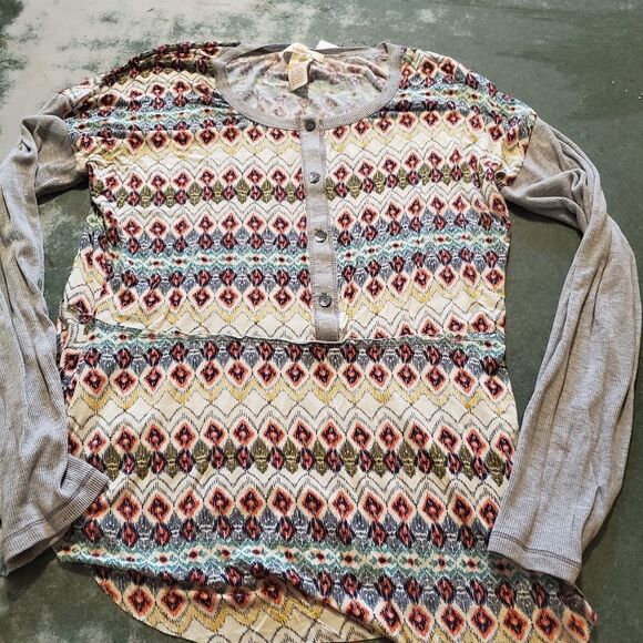 Sundance aztec&grey sleeves top sz Medium - Picture 1 of 3